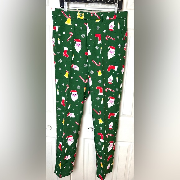 OPPOSUITS Santa Boss Novelty Costume Christmas Party Holiday Green Red Outfit - Picture 3 of 16